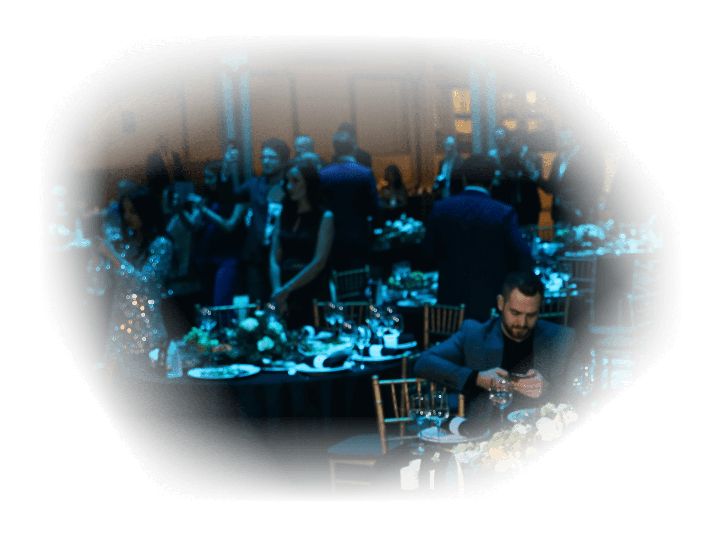 Guests seated at a formal event