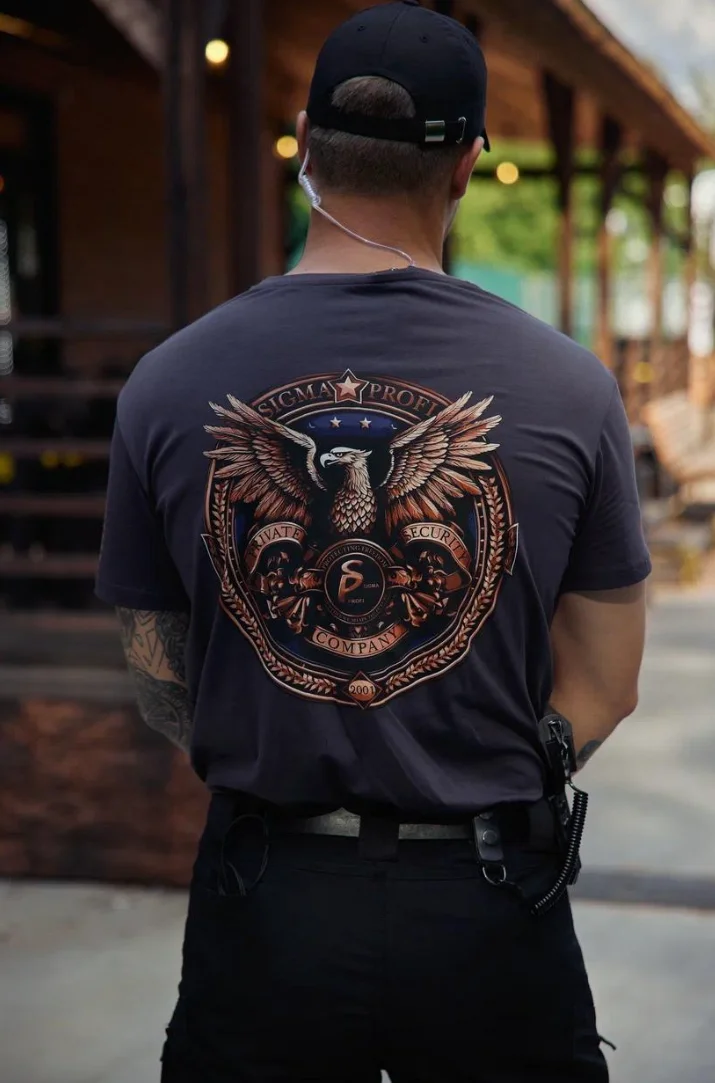 Uniformed security guard at a property entrance
